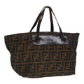 FENDI Zucca Canvas Hand Bag Brown Black ep5621