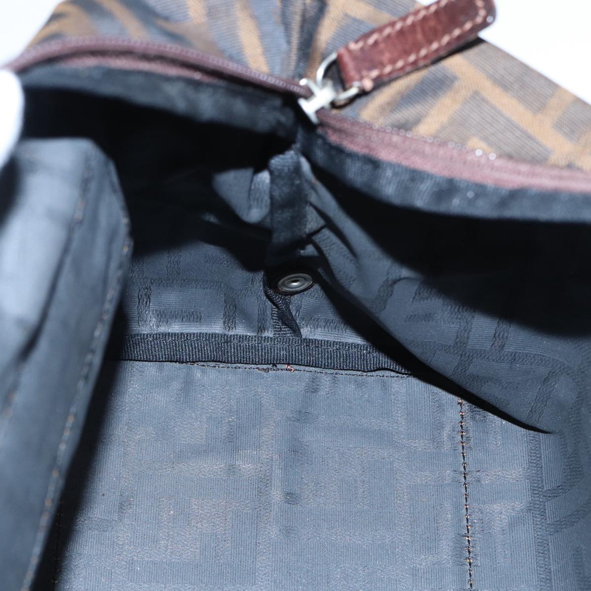 FENDI Zucca Canvas Hand Bag Brown Black ep5621