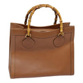 GUCCI Bamboo Hand Bag Leather Brown Gold 002 1186 0260 ep5623