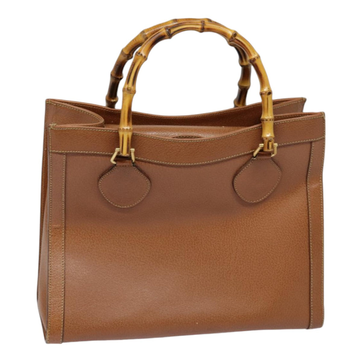 GUCCI Bamboo Hand Bag Leather Brown Gold 002 1186 0260 ep5623