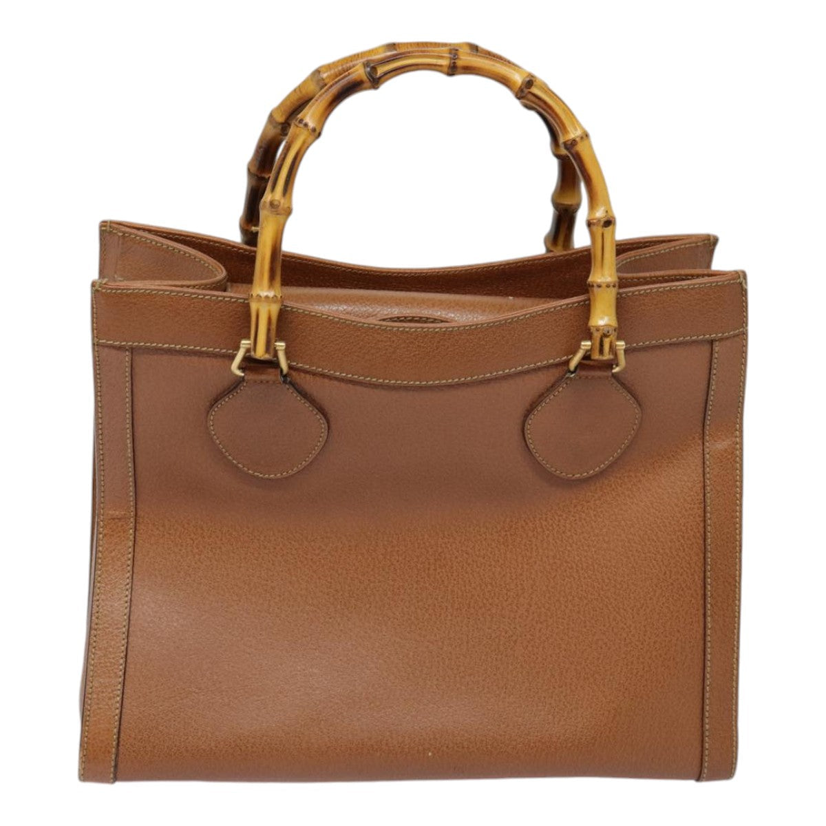 GUCCI Bamboo Hand Bag Leather Brown Gold 002 1186 0260 ep5623