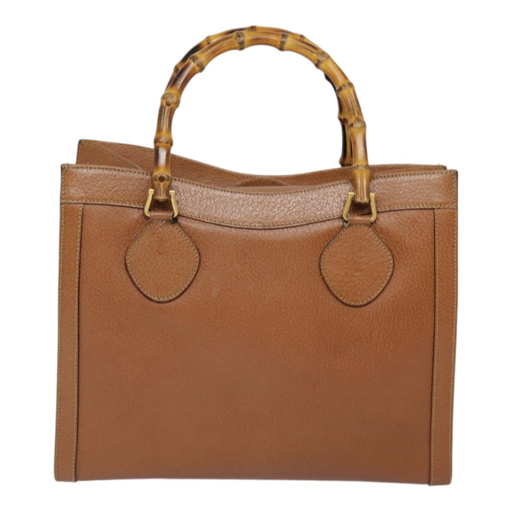 GUCCI Bamboo Hand Bag Leather Brown Gold 002 1186 0260 ep5623