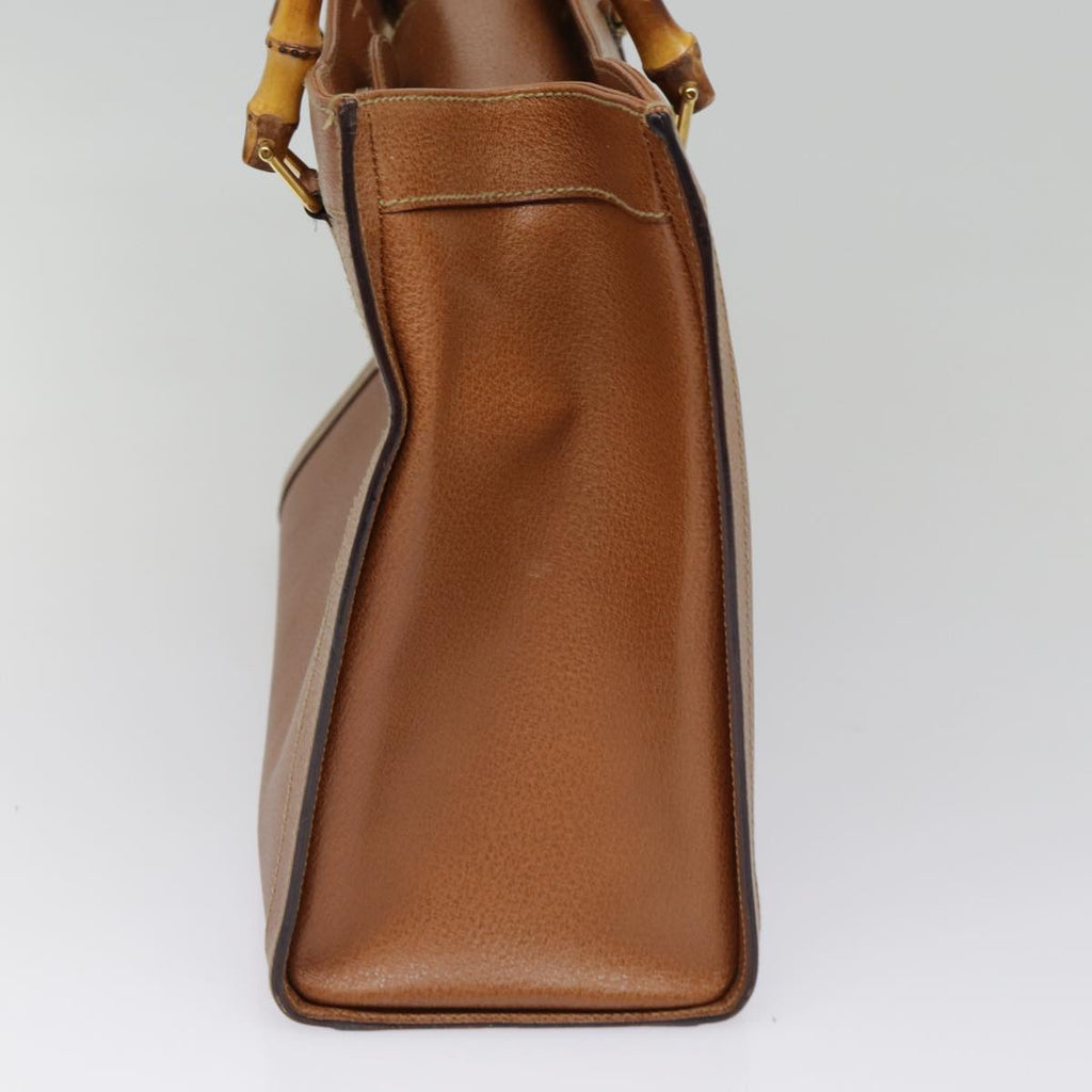 GUCCI Bamboo Hand Bag Leather Brown Gold 002 1186 0260 ep5623