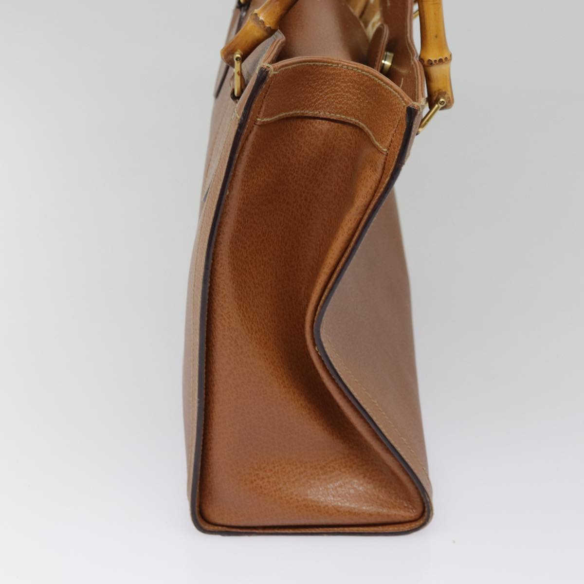GUCCI Bamboo Hand Bag Leather Brown Gold 002 1186 0260 ep5623