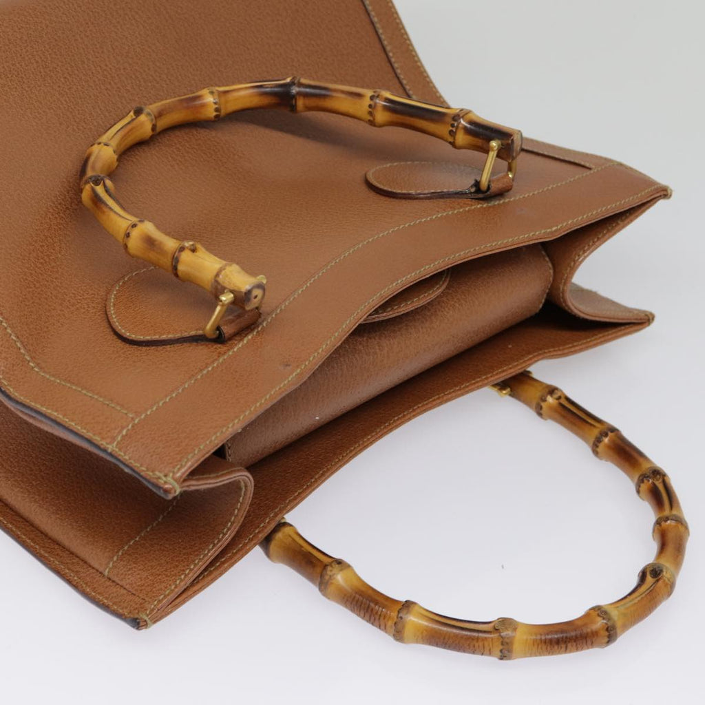GUCCI Bamboo Hand Bag Leather Brown Gold 002 1186 0260 ep5623