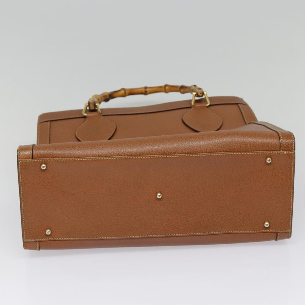 GUCCI Bamboo Hand Bag Leather Brown Gold 002 1186 0260 ep5623