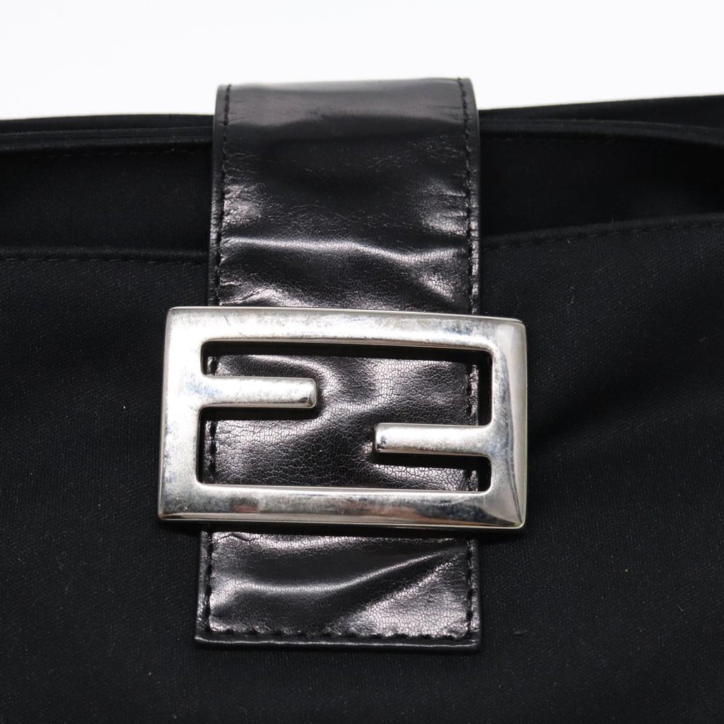 FENDI Shoulder Bag Nylon Black Silver ep5624