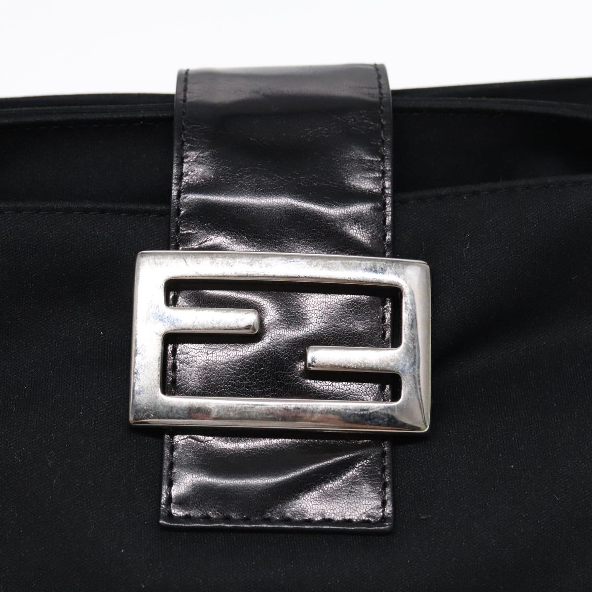 FENDI Shoulder Bag Nylon Black Silver ep5624
