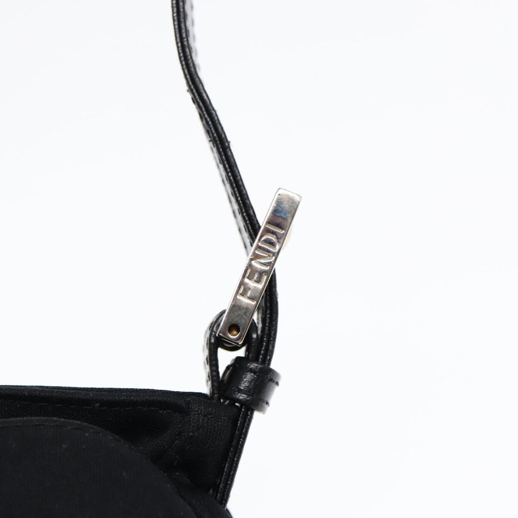 FENDI Shoulder Bag Nylon Black Silver ep5624