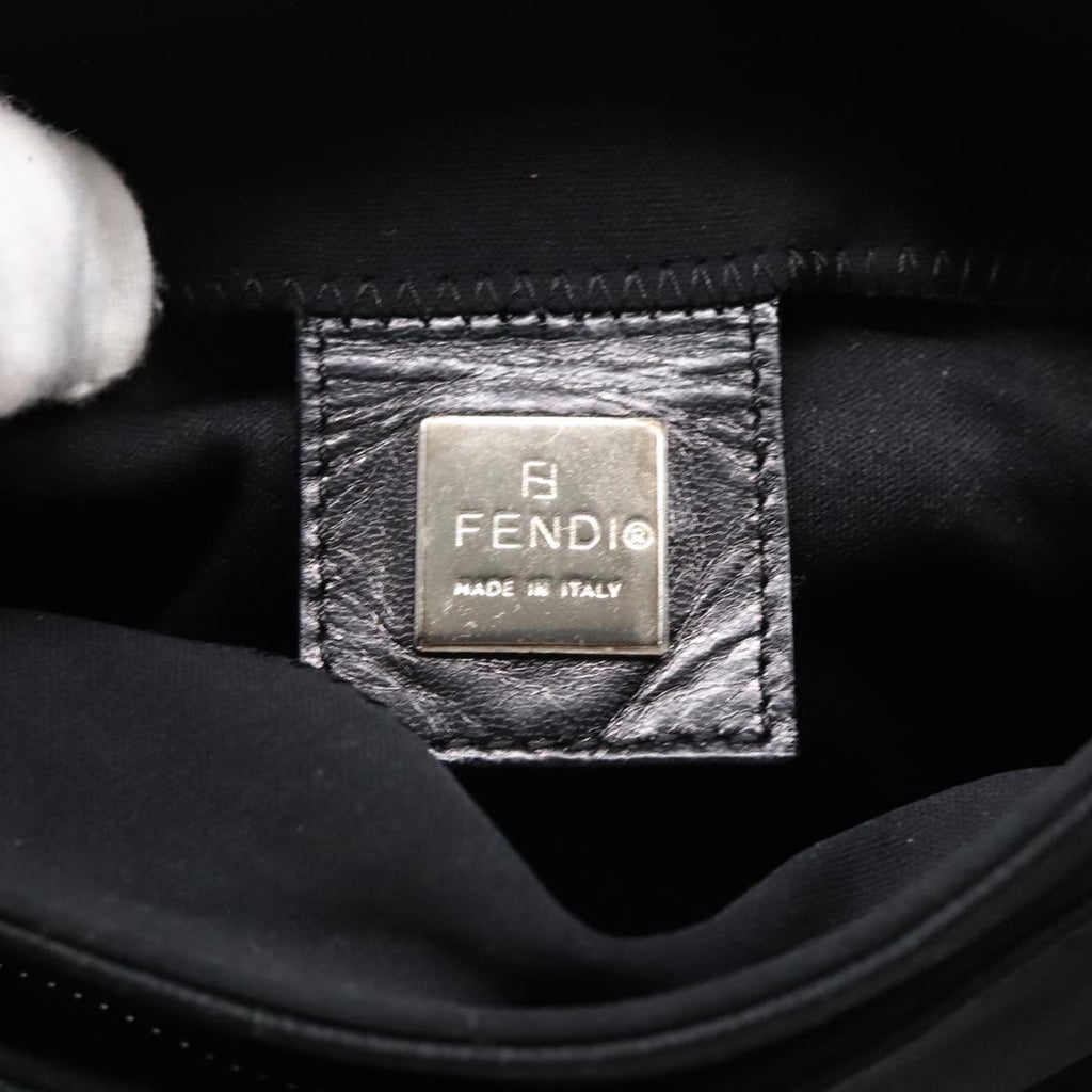 FENDI Shoulder Bag Nylon Black Silver ep5624