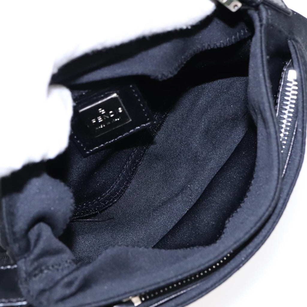 FENDI Shoulder Bag Nylon Black Silver ep5624