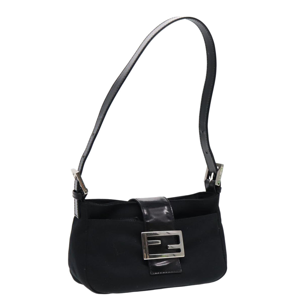 FENDI Shoulder Bag Nylon Black Silver ep5624