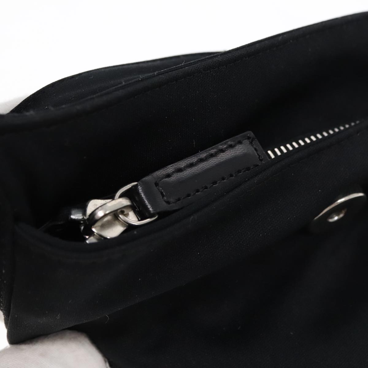 FENDI Shoulder Bag Nylon Black Silver ep5624
