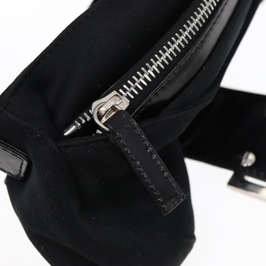 FENDI Shoulder Bag Nylon Black Silver ep5624