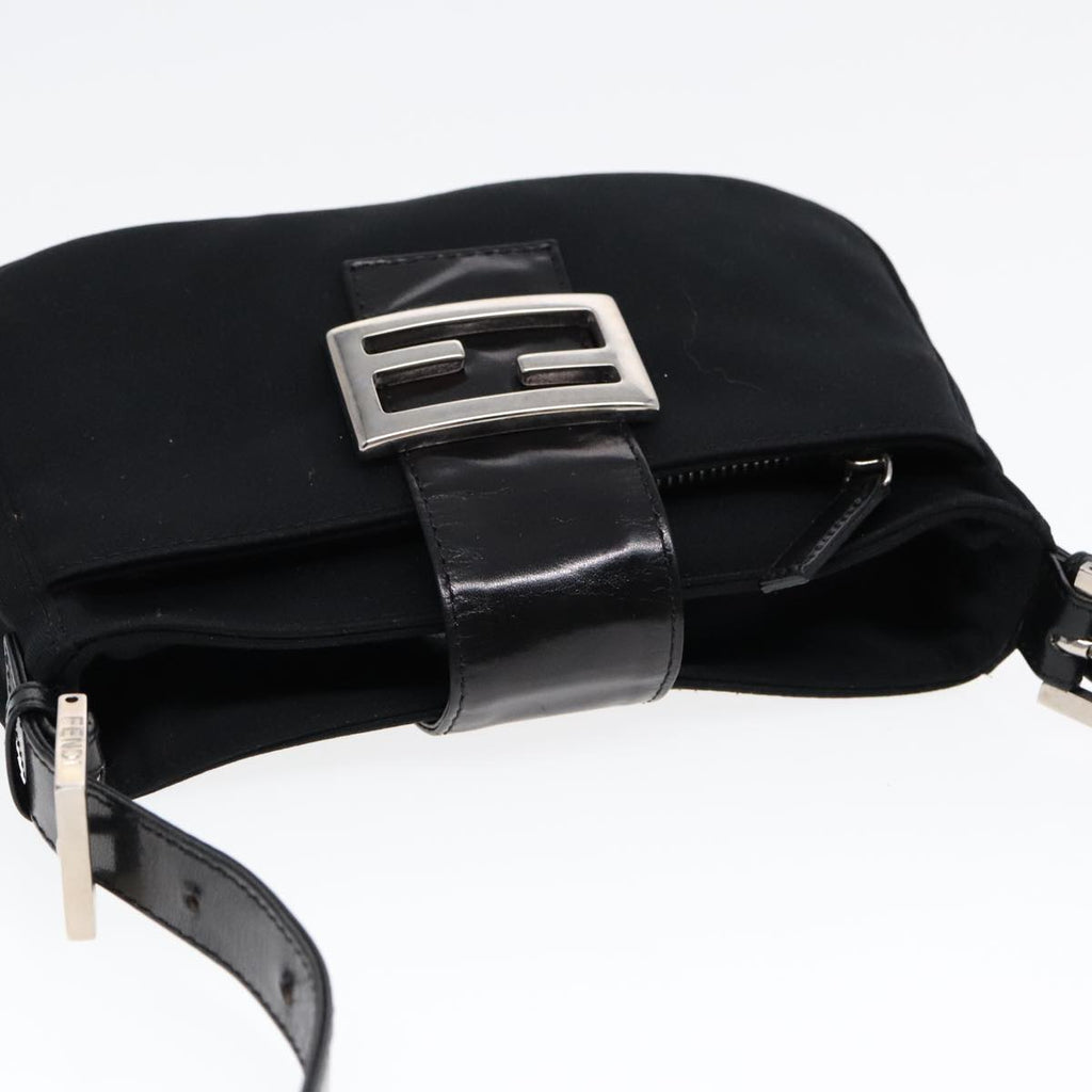 FENDI Shoulder Bag Nylon Black Silver ep5624