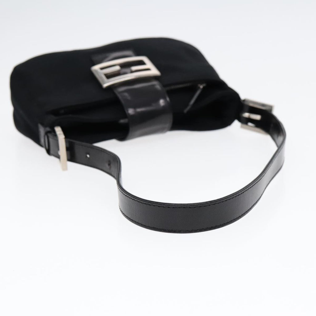 FENDI Shoulder Bag Nylon Black Silver ep5624