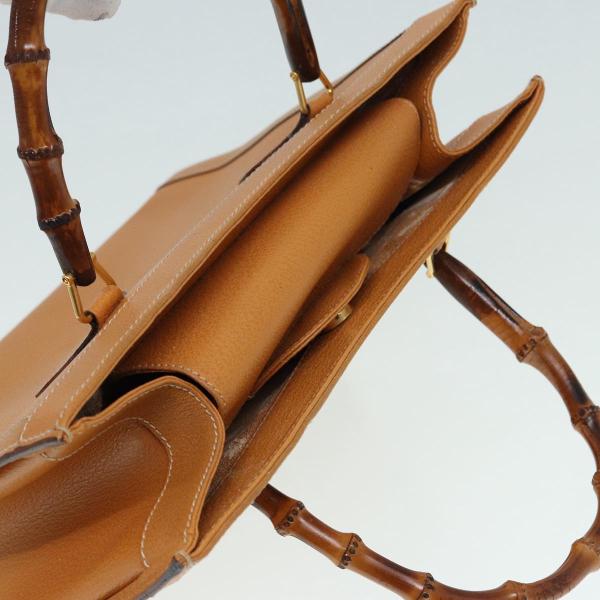 GUCCI Bamboo Hand Bag Leather Brown Gold 002 2853 0260 0 ep5629