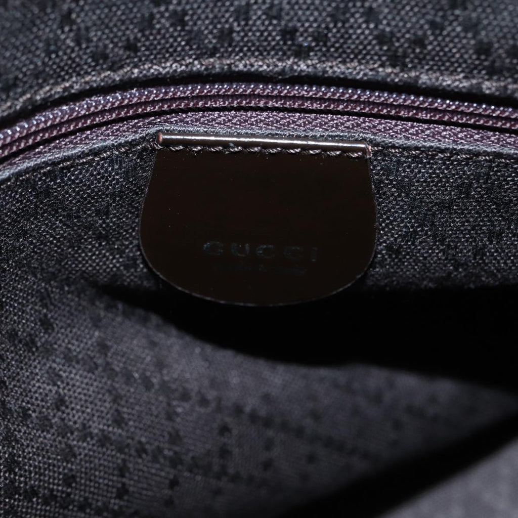 GUCCI Bamboo Hand Bag Nylon 2way Brown Silver 002 2122 0508 ep5630