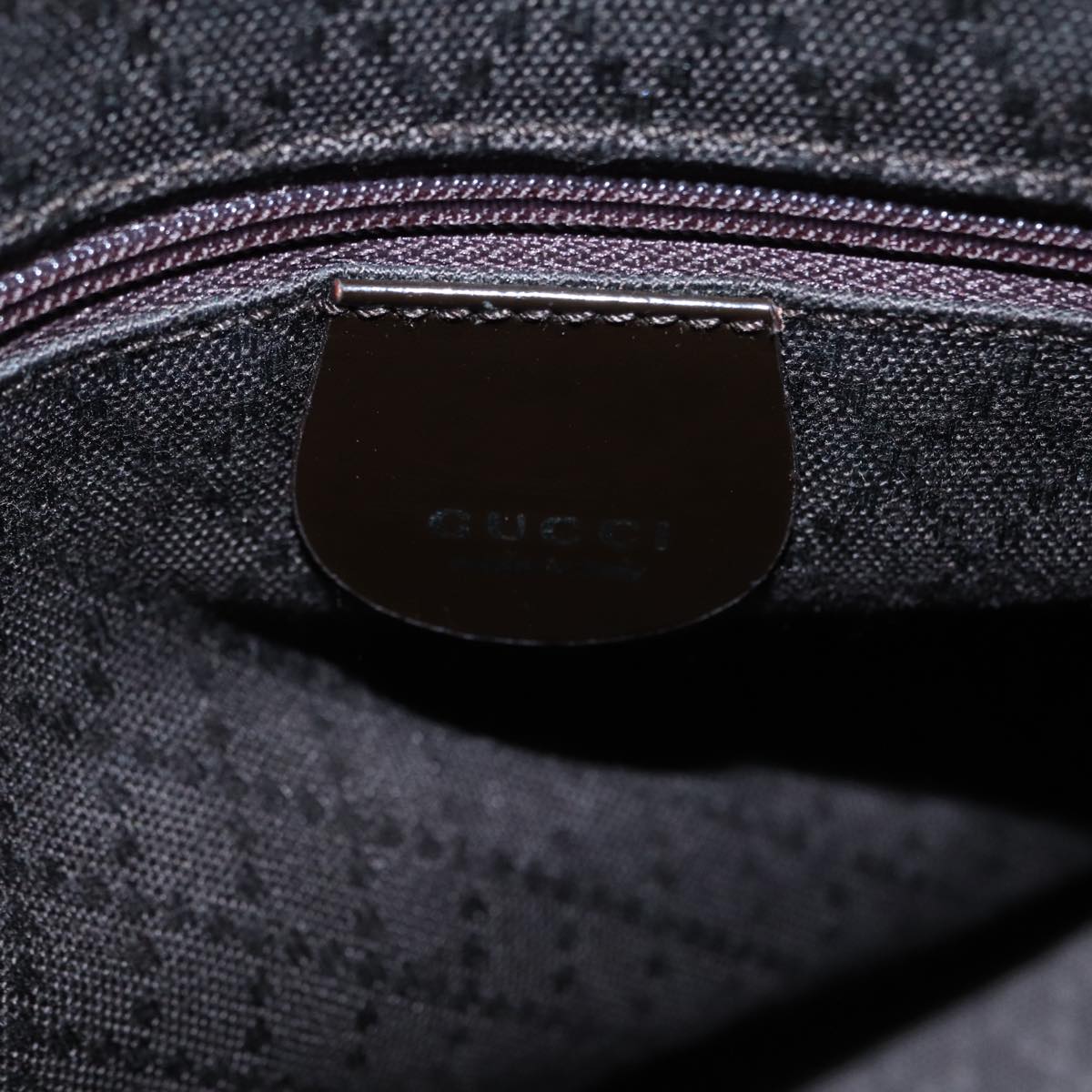 GUCCI Bamboo Hand Bag Nylon 2way Brown Silver 002 2122 0508 ep5630