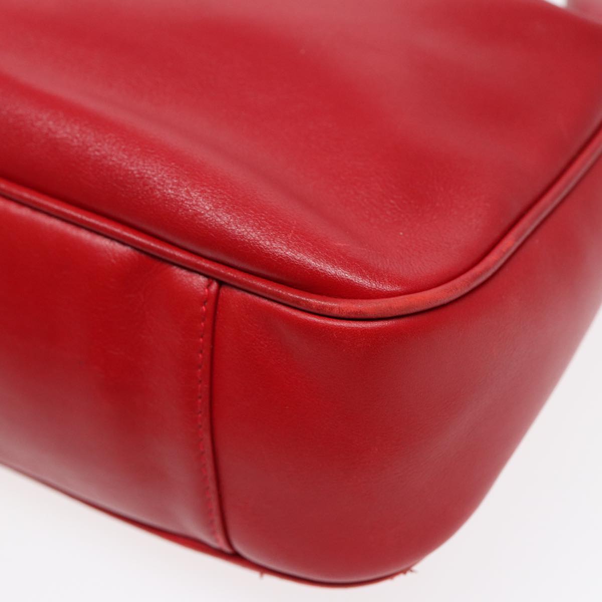 GUCCI Bamboo Hand Bag Leather 2way Red Gold 001 2404 16380 ep5631