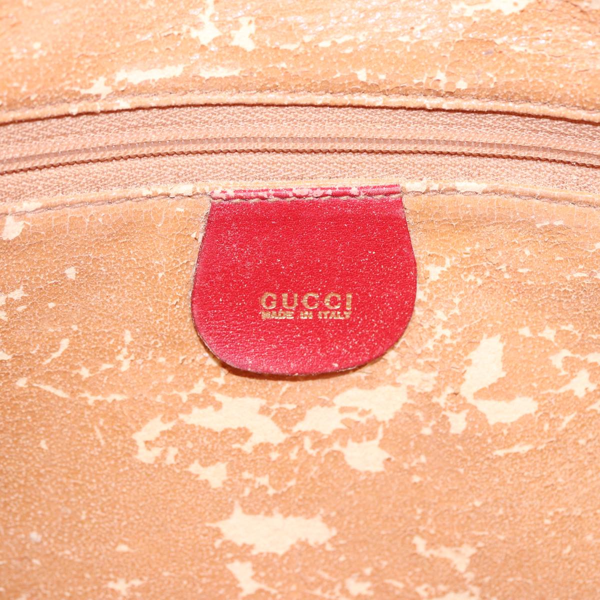 GUCCI Bamboo Hand Bag Leather 2way Red Gold 001 2404 16380 ep5631