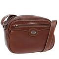 GUCCI Shoulder Bag Leather Brown Silver ep5634