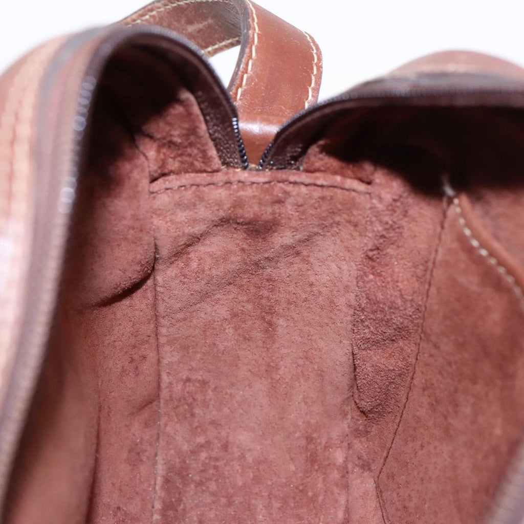 GUCCI Shoulder Bag Leather Brown Silver ep5634