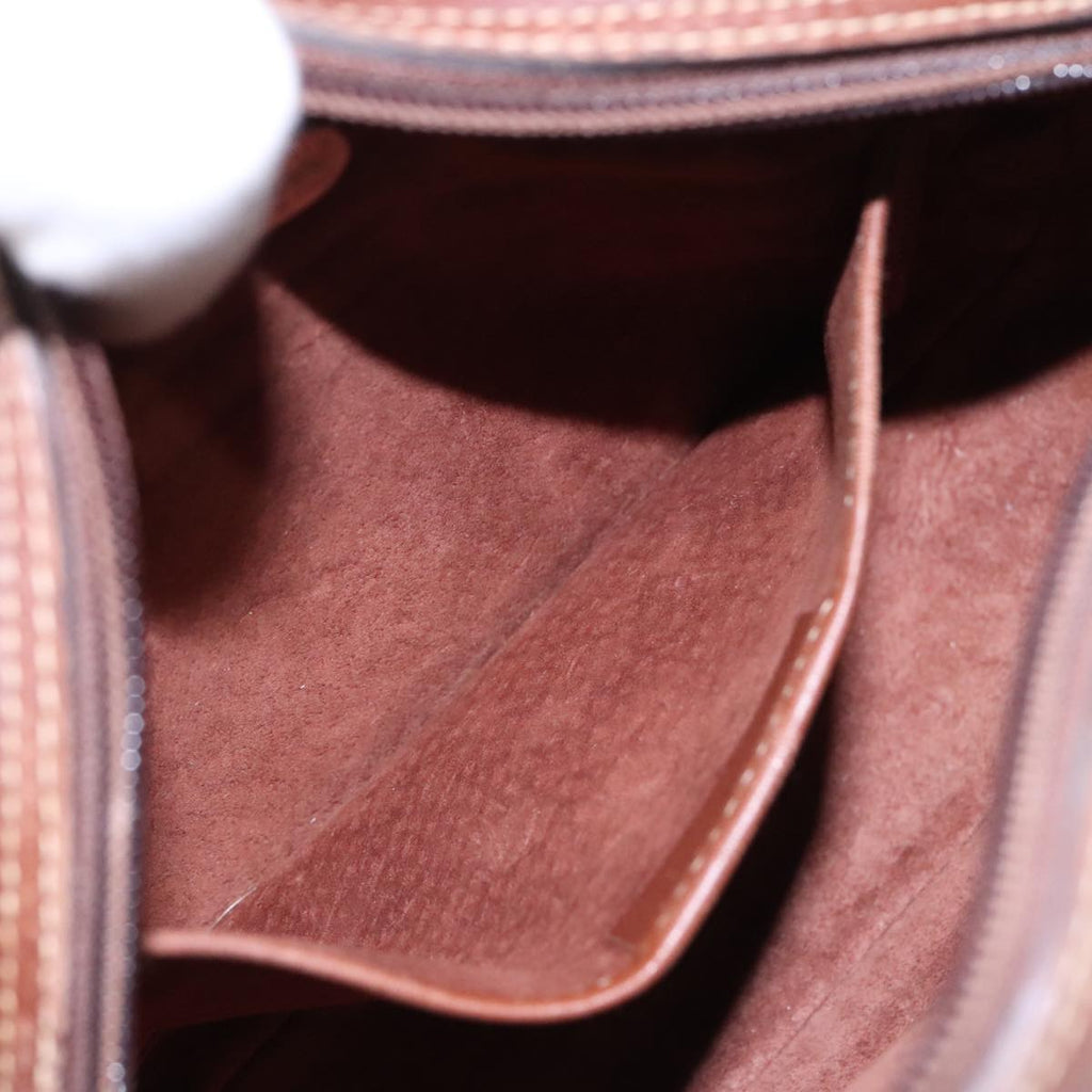 GUCCI Shoulder Bag Leather Brown Silver ep5634