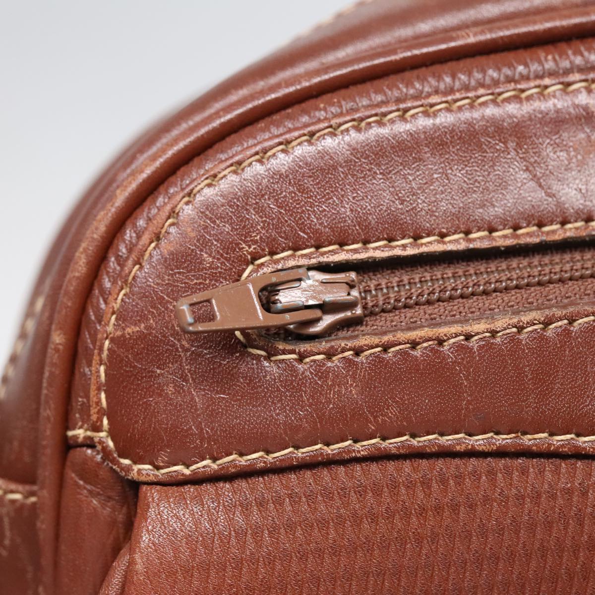 GUCCI Shoulder Bag Leather Brown Silver ep5634