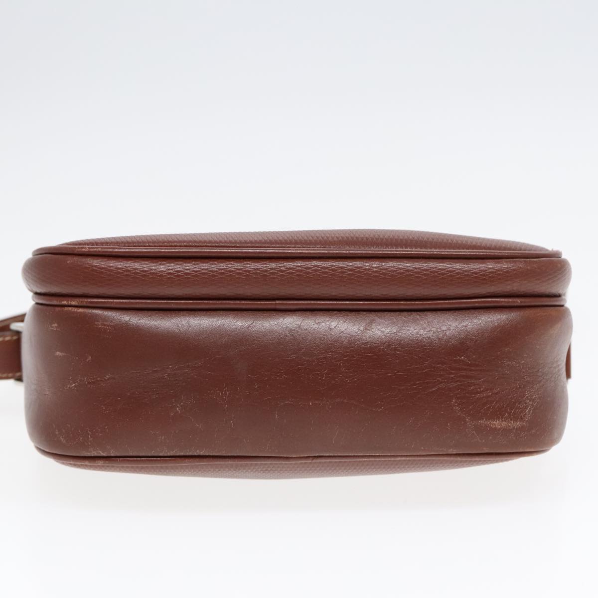 GUCCI Shoulder Bag Leather Brown Silver ep5634