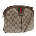GUCCI GG Supreme Web Sherry Line Shoulder Bag PVC Beige Gold ep5636