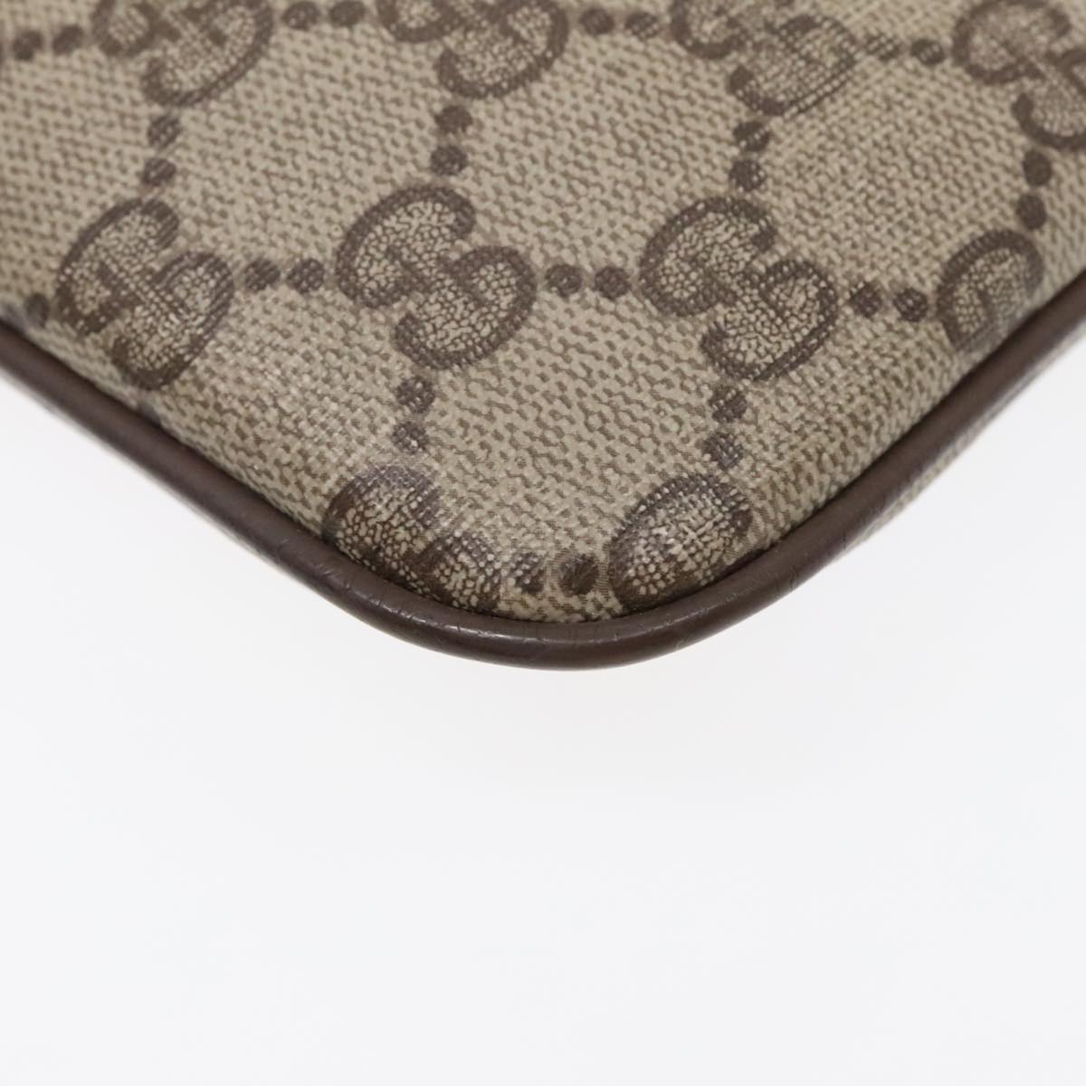GUCCI GG Supreme Web Sherry Line Shoulder Bag PVC Beige Gold ep5636