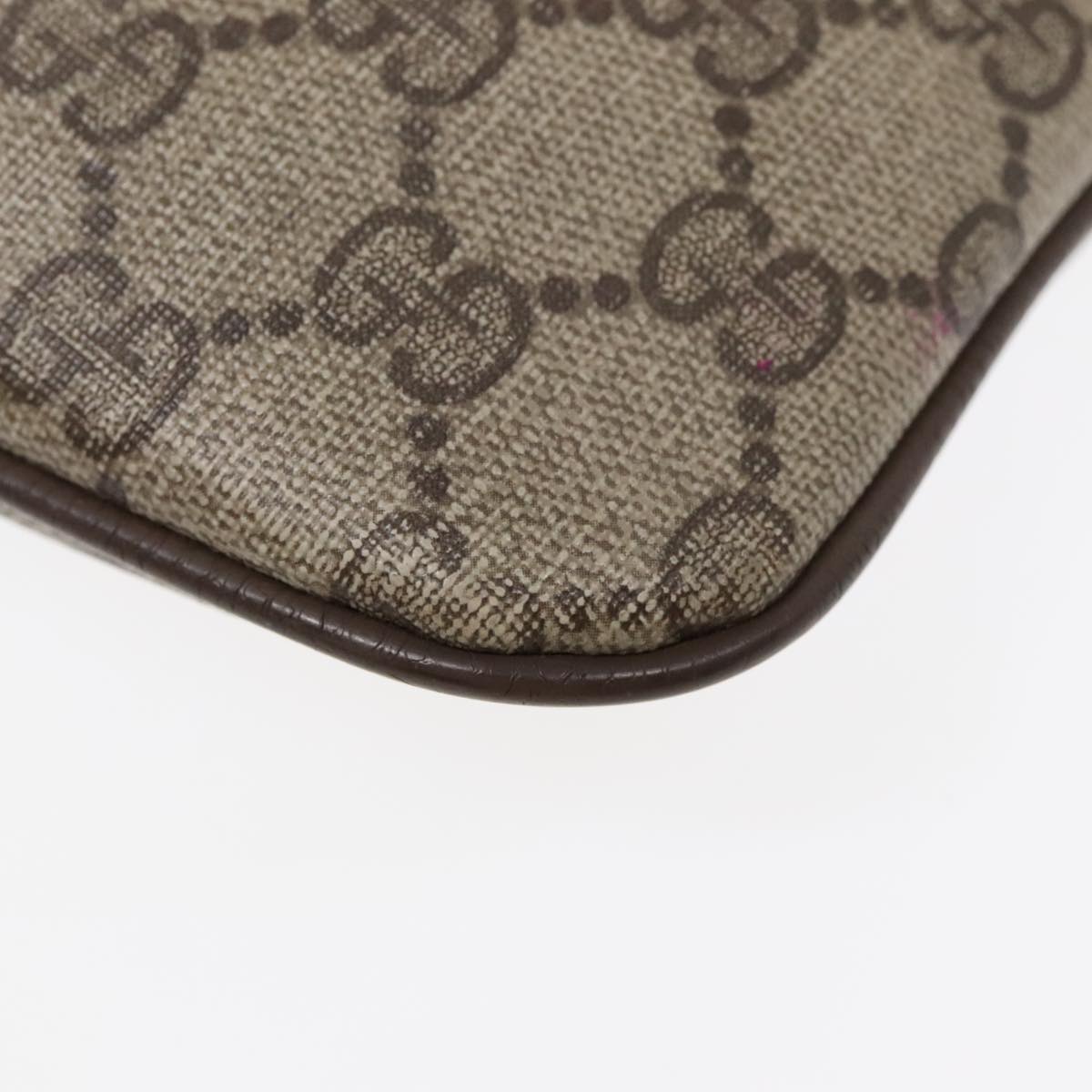 GUCCI GG Supreme Web Sherry Line Shoulder Bag PVC Beige Gold ep5636