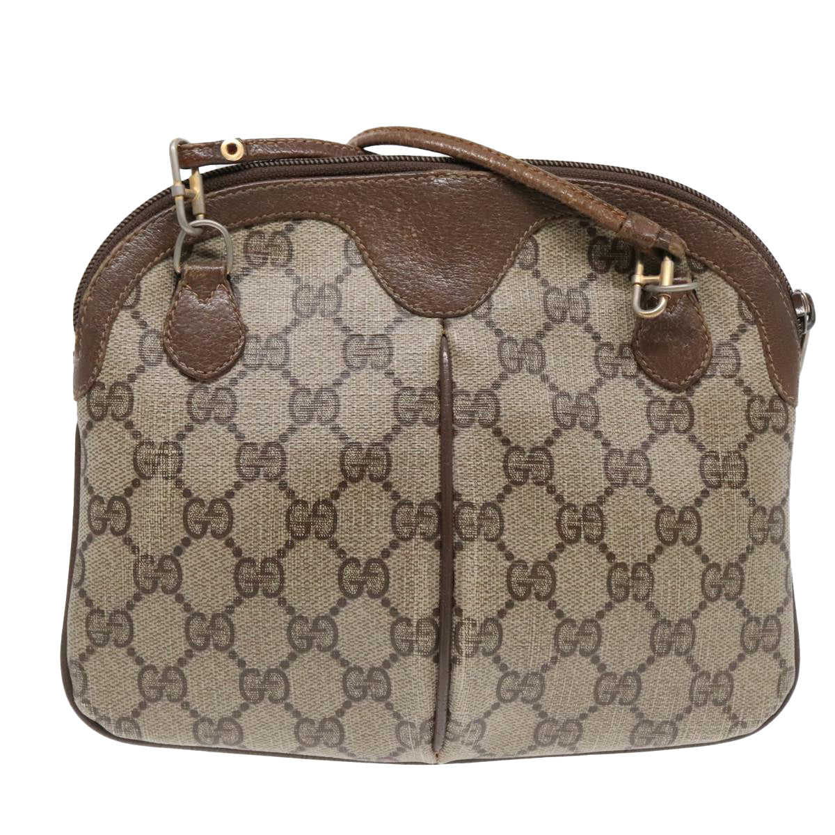 GUCCI GG Supreme Web Sherry Line Shoulder Bag PVC Beige Gold ep5636