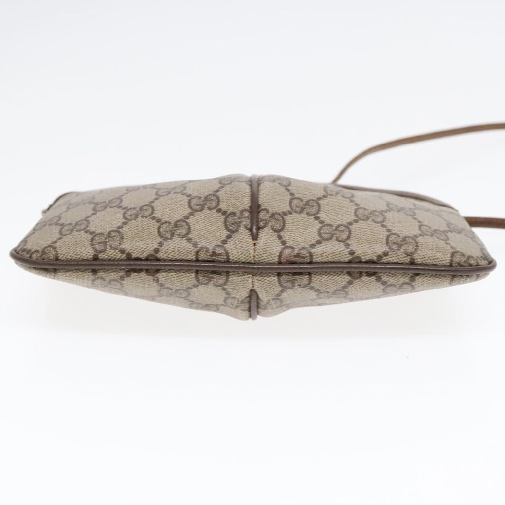 GUCCI GG Supreme Web Sherry Line Shoulder Bag PVC Beige Gold ep5636