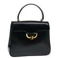 GUCCI Hand Bag Leather Gold Black ep5637