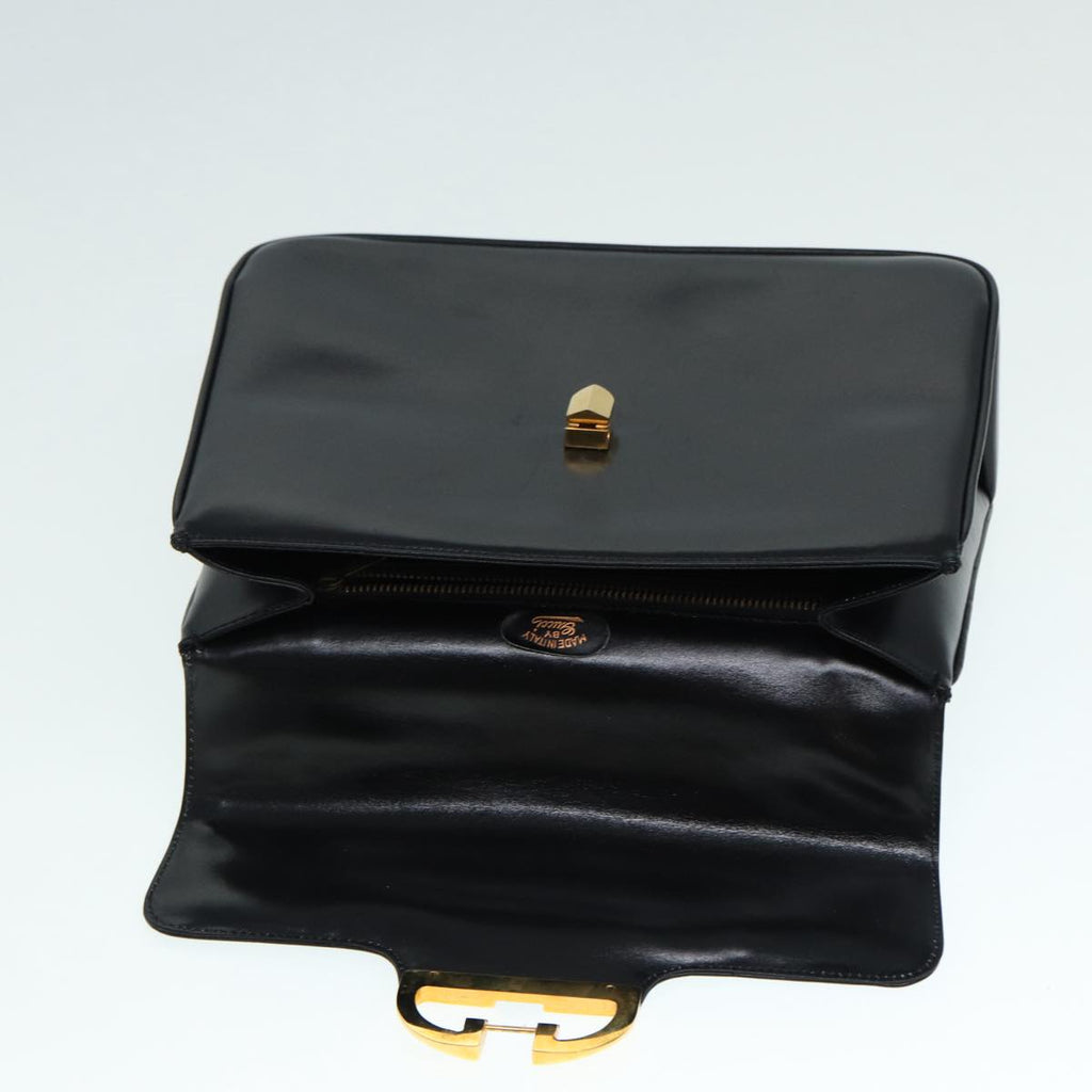 GUCCI Hand Bag Leather Gold Black ep5637