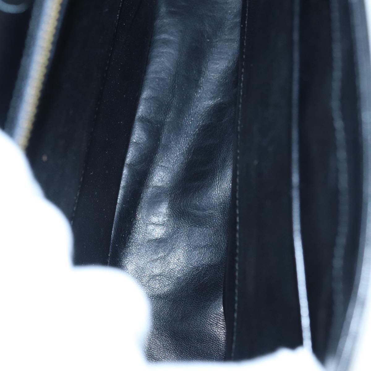 GUCCI Hand Bag Leather Gold Black ep5637