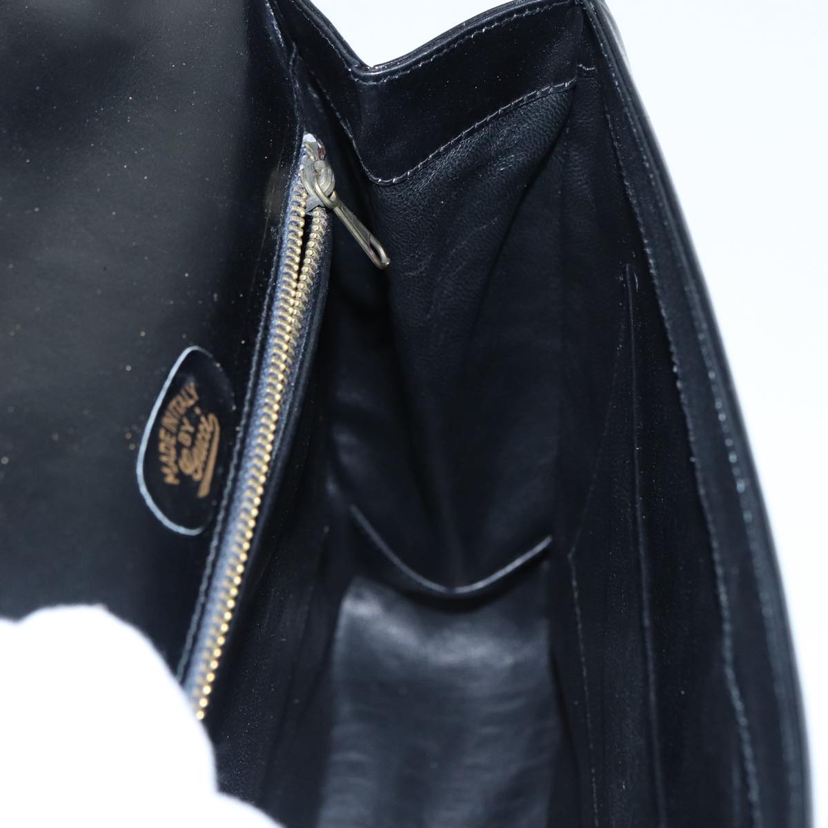GUCCI Hand Bag Leather Gold Black ep5637