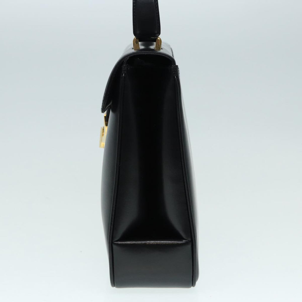 GUCCI Hand Bag Leather Gold Black ep5637