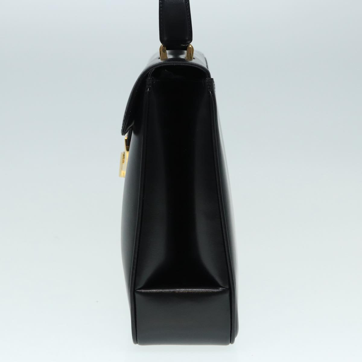 GUCCI Hand Bag Leather Gold Black ep5637