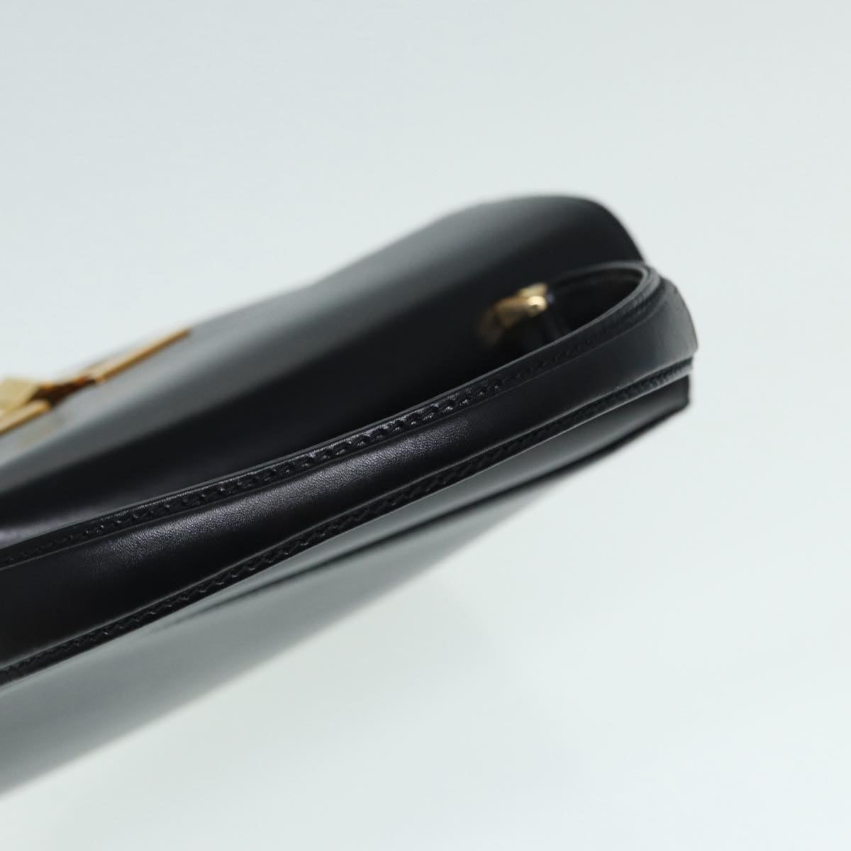GUCCI Hand Bag Leather Gold Black ep5637