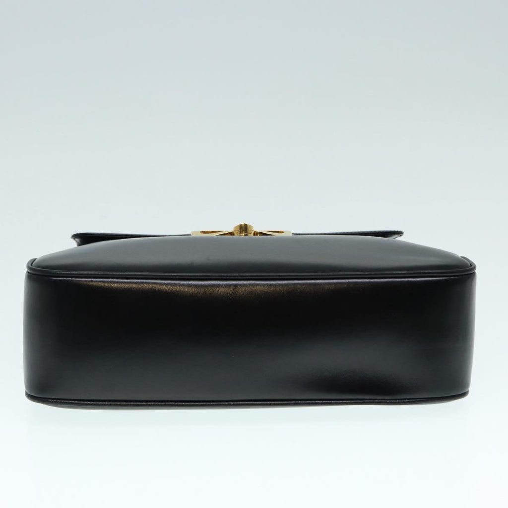 GUCCI Hand Bag Leather Gold Black ep5637