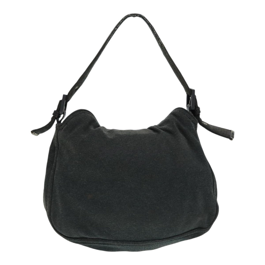 FENDI Mamma Baguette Shoulder Bag Cotton Gray Silver ep5641
