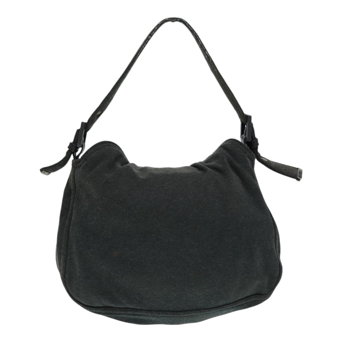 FENDI Mamma Baguette Shoulder Bag Cotton Gray Silver ep5641