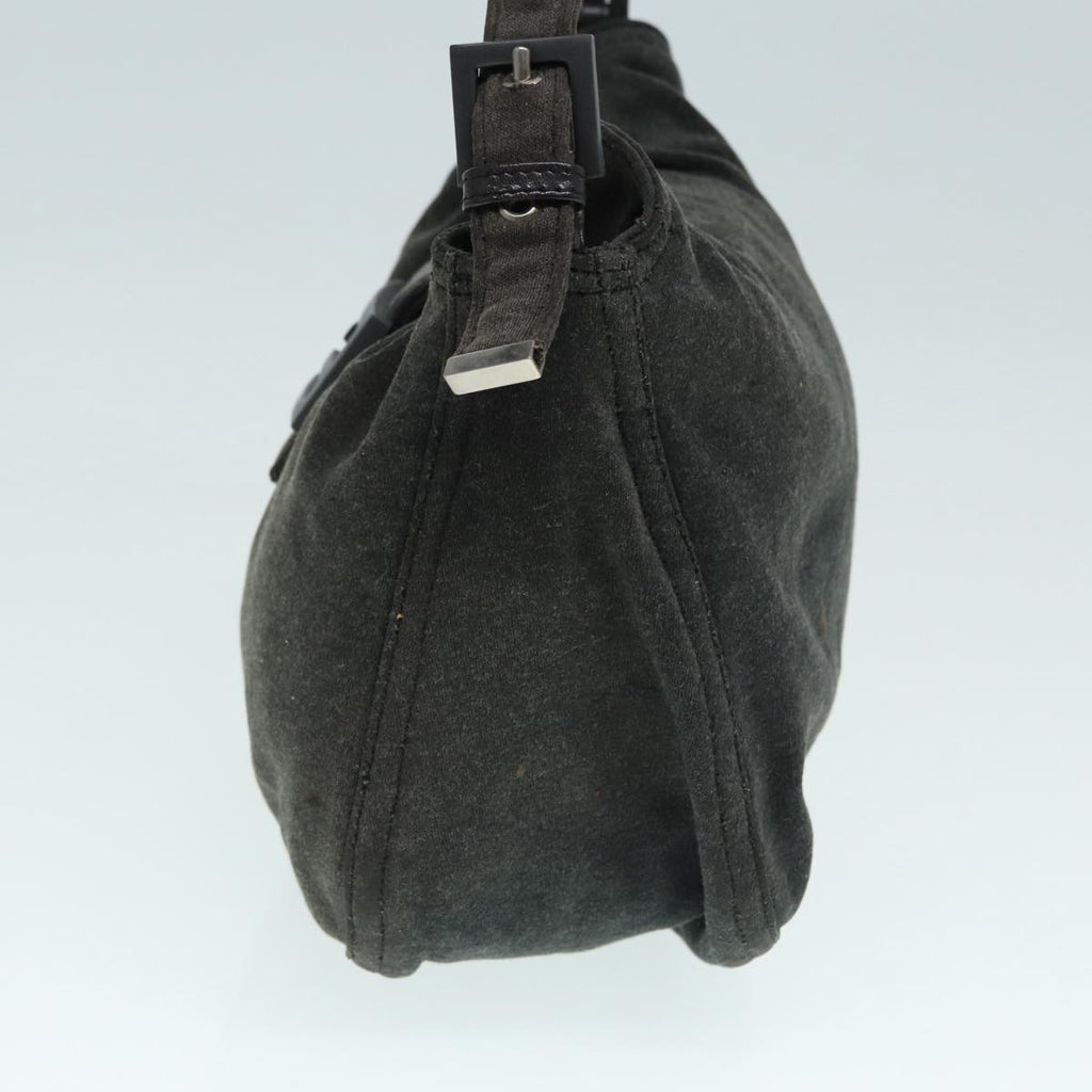 FENDI Mamma Baguette Shoulder Bag Cotton Gray Silver ep5641