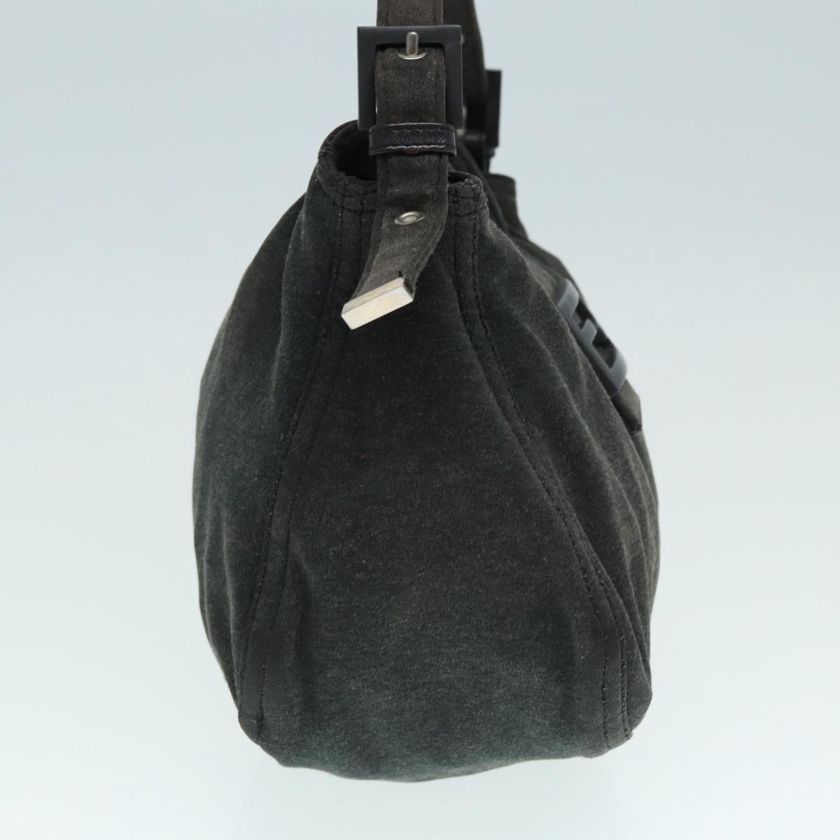 FENDI Mamma Baguette Shoulder Bag Cotton Gray Silver ep5641