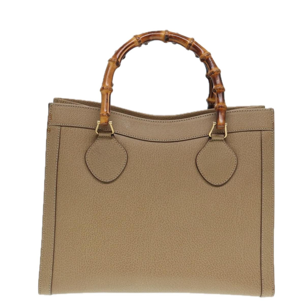 GUCCI Bamboo Hand Bag Leather Beige Gold 002 1186 0260 ep5646