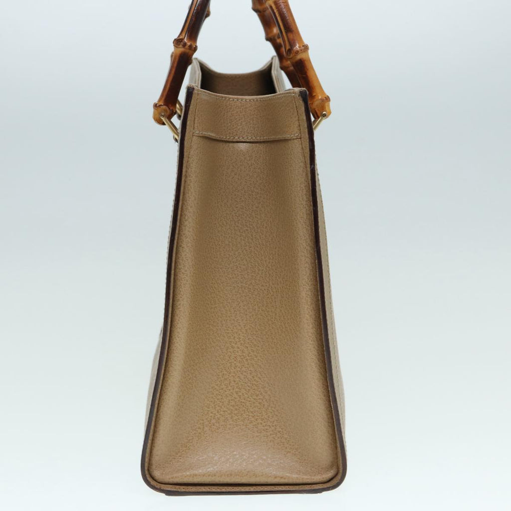 GUCCI Bamboo Hand Bag Leather Beige Gold 002 1186 0260 ep5646