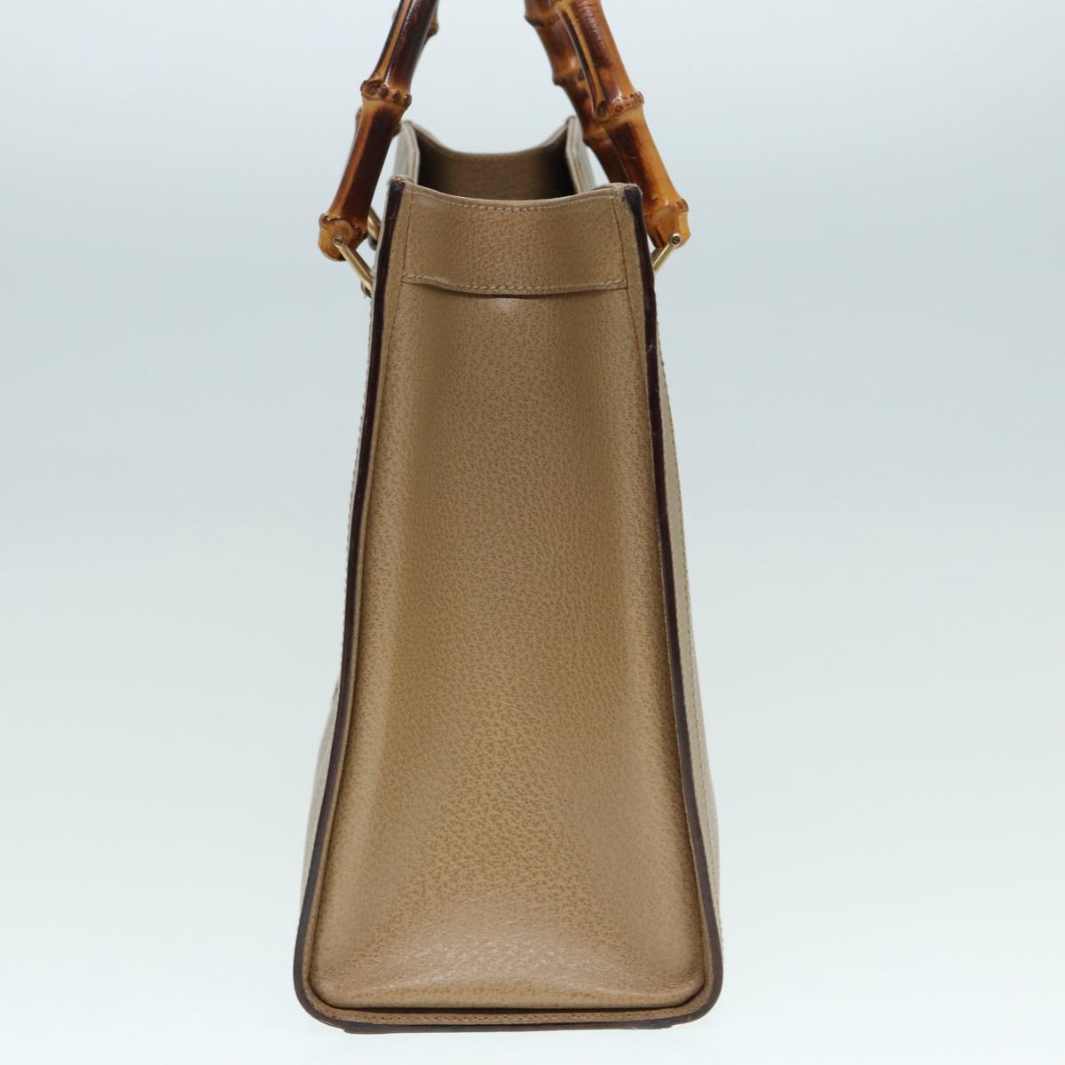 GUCCI Bamboo Hand Bag Leather Beige Gold 002 1186 0260 ep5646
